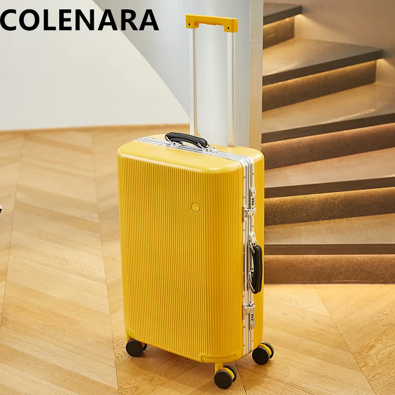 

COLENARA Large Capacity Luggage 20 Inch Boarding Box 24 "26 Aluminum Frame Trolley Case 28 Super Quiet Universal Wheel Suitcase