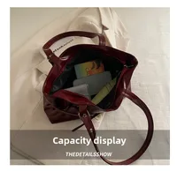 Large Capacity Women’s Shoulder Bag Tote Commuter Bag Simple Vintage Cross-Border New Style Bag Versatile Sensation 2025
