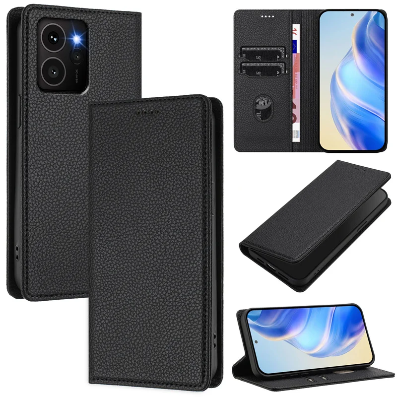 Magnetic Leather Wallet Flip Case - Premium Retro Cover