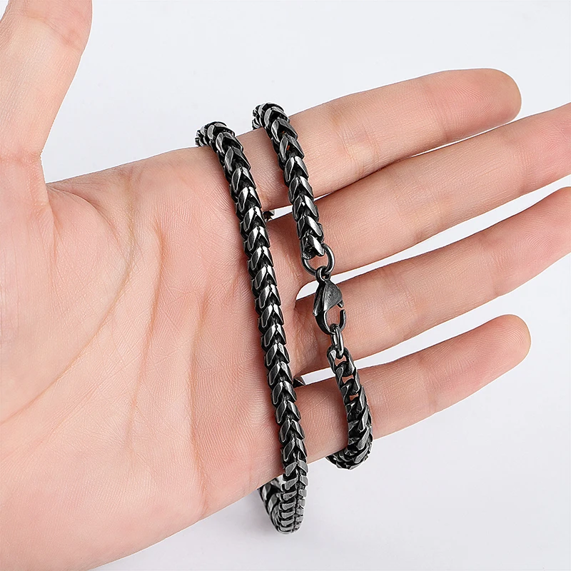 Men's Stainless Steel Goth Punk Chain Necklace - Trendy Fashion Accessory