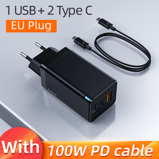PD 65W GaN Charger Quick Charge 4.0 3.0 USB Type C Charger for iPhone 13 Pro Max Xiaomi Fast Charging For Macbook Laptop