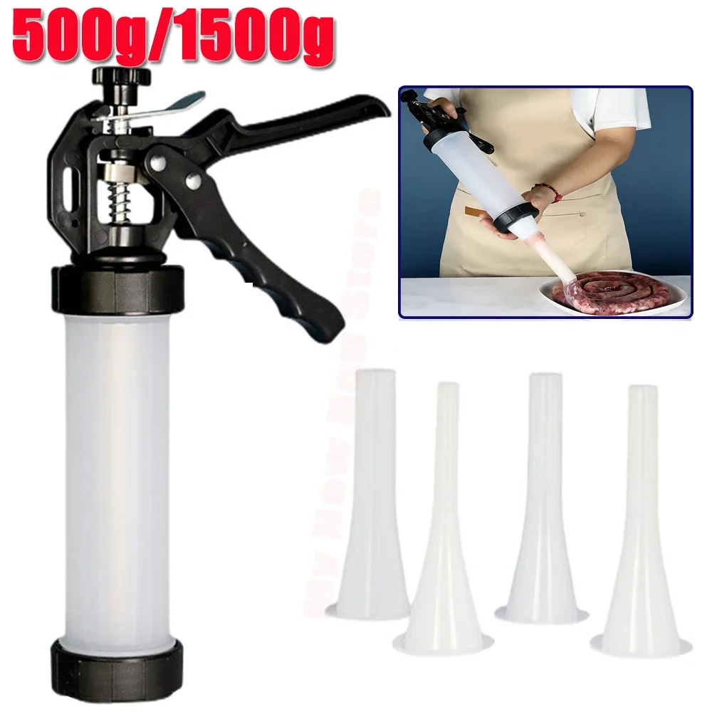 Sausage Stuffing Machine Manual Syringe for Meatballs Filling Home Kitchen