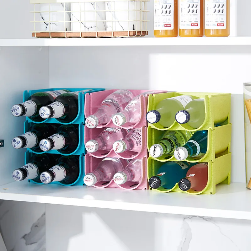 Organizador de cocina, estante de almacenamiento para nevera, botellas de vino y cerveza