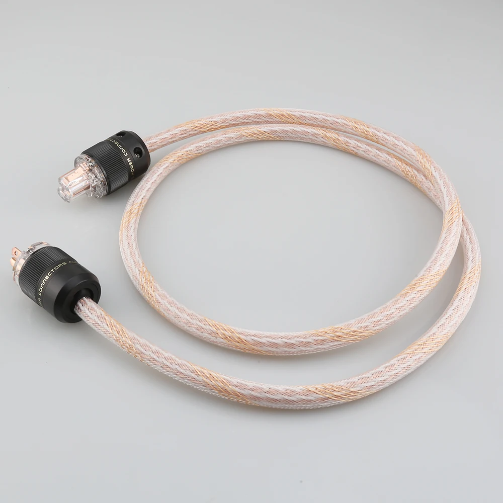 

6N OCC 12TC Audiophile US AC Power Cord Pure Copper US HIFI Power Cable EU Stardard Power Cable Schuko Plug