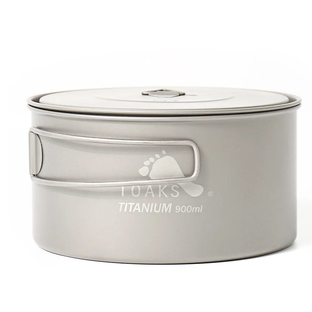

TOAKS POT-900-D130 Pure Titanium Camping Cookware Outdoor Pots, Can be Used As a Cups, Bowls and Pans 900ml 104g