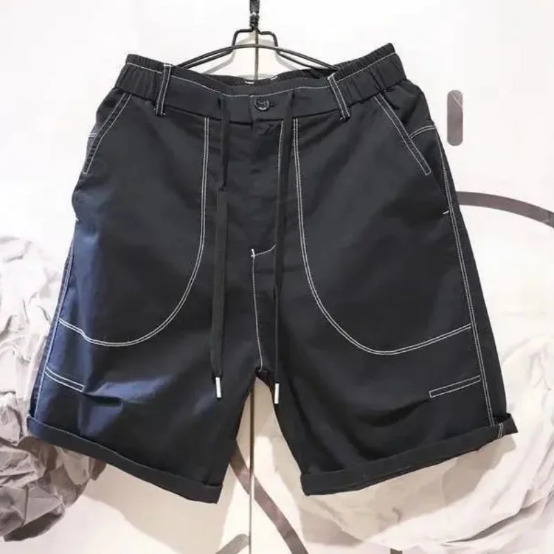 Pantalones cortos Dry Fit con bolsillos para hombre, Bermudas Ice Cargo, pantalones cortos masculinos de 3 cuartos, talla pequeña, holgados, de diseñador, paquete de algodón de los años 90, informal