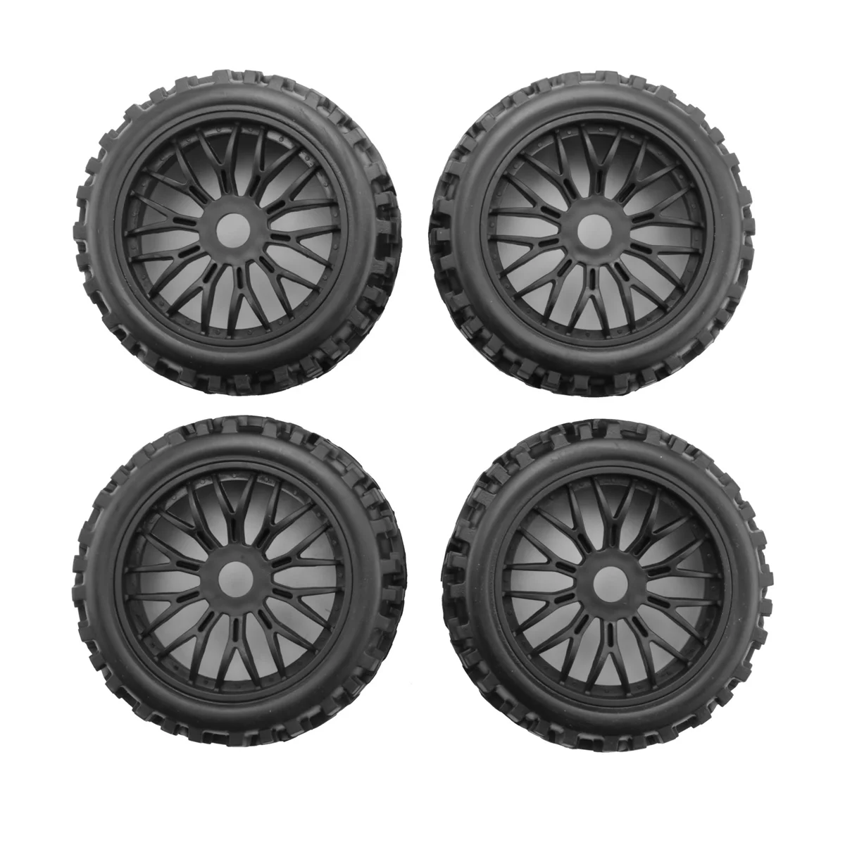 4Pc Rc Buggy Ruote E Pneumatici Con Ruote Esagonali Da 17Mm Cerchi In Scala 1/8 Fuoristrada Per Auto Buggy On-Road 1:8 Rc