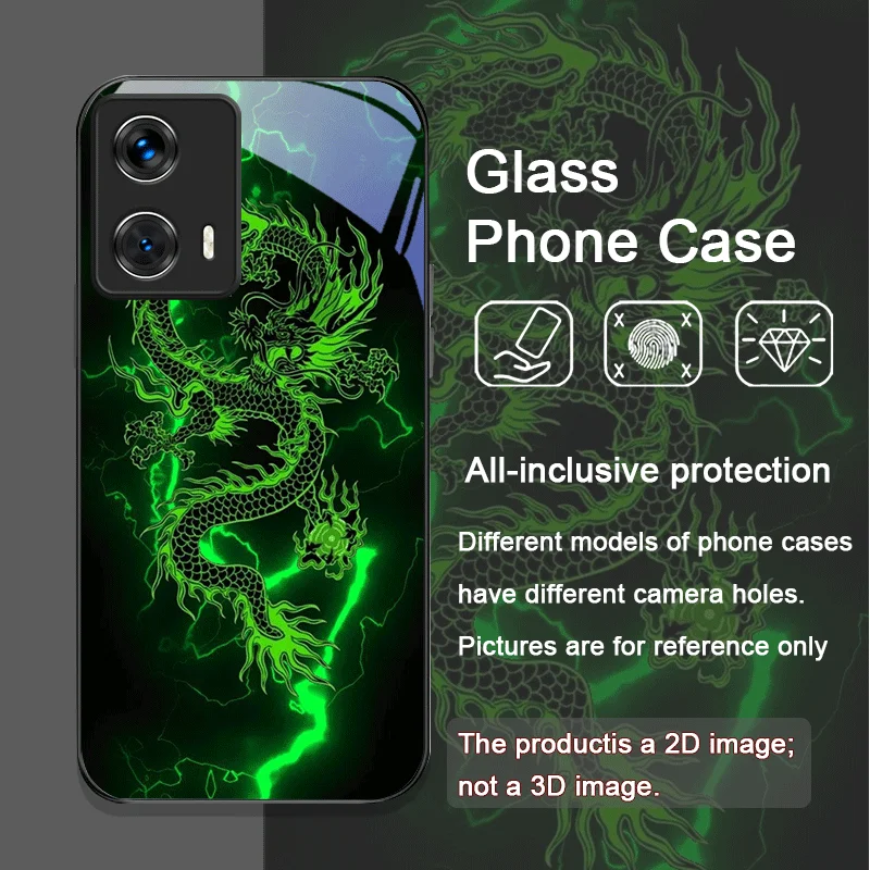 Creative Dragon Pattern Tempered Glass Phone Case - Hard Cover