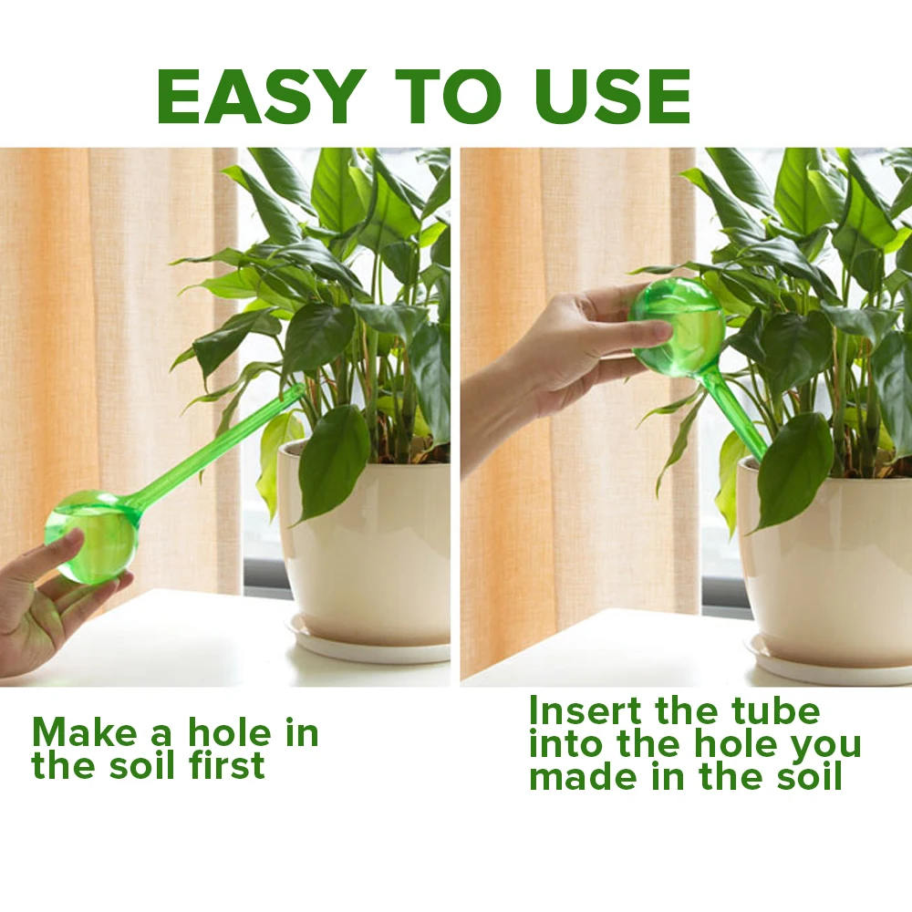 Plant Waterer 3Pc Automatic Plant Watering Bulbs Self Watering Globe Balls Water Device Drip Irrigation System for Garden Flower Plants