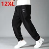 Men's plus size windproof pants winter warmth thick double-sided flannel casual sports pants 12xl 170kg 11XL 10XL cargo pants 1