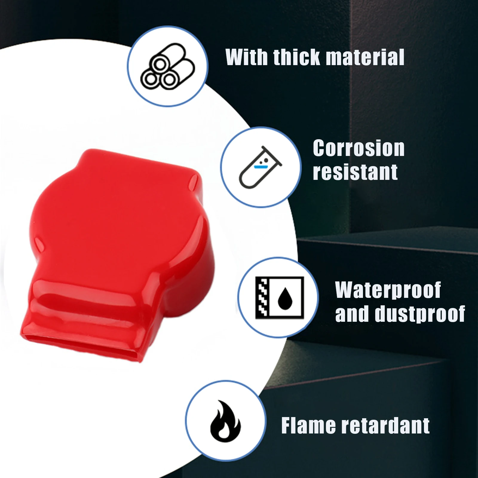 Battery Terminals 2pcs Battery Terminal Covers Positive Negative Top Post Cap Protection Car Motorcycle Truck Battery Wire Connector Cap