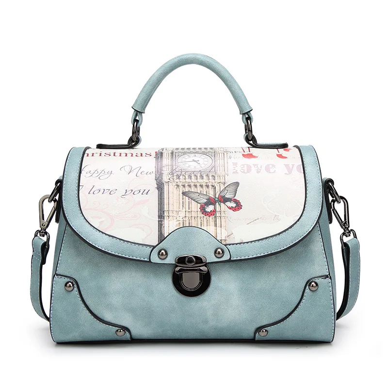 

2023 New Frosted Women's Bag Lock Buckle Retro Style Handbag Solid Color Versatile One Shoulder Crossbody Small Bag