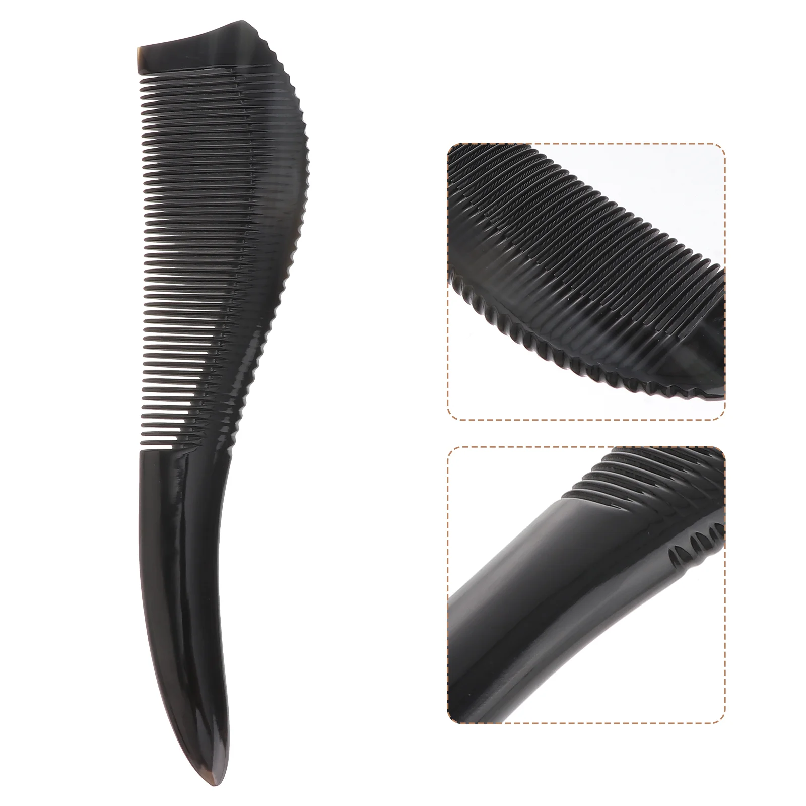 

1pc Natural Ox Horn Comb Portable Massage Scraping Comb Anti-static Hair Comb