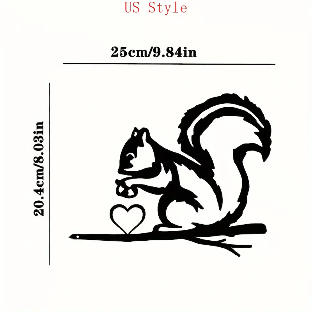 

Add A Touch of Whimsy To Your Outdoor Decoration Space with This Metal Big Tail Squirrel Wall Art for Garden Party Décor Garden