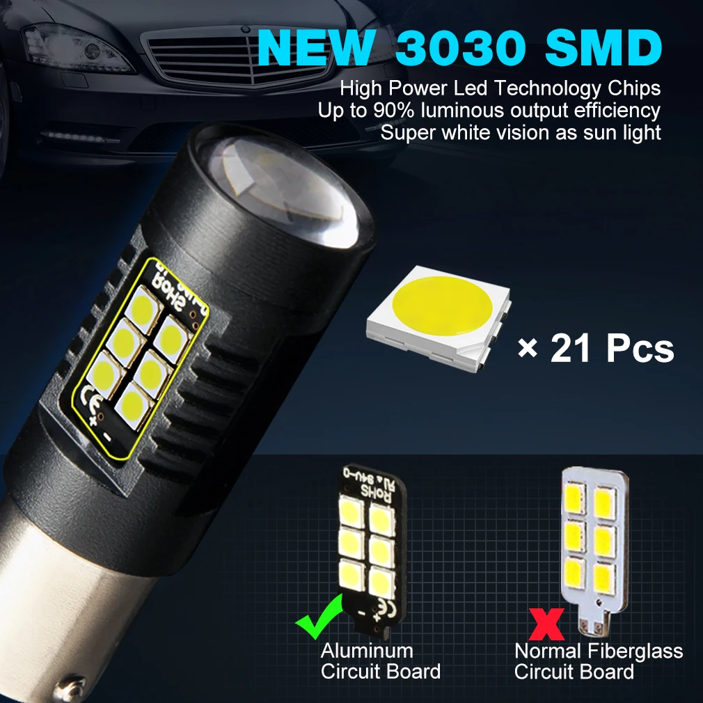 Enhanced Product Title: High-Performance LED Auto Lamp Bulbs - Set of 2, 12V-24V