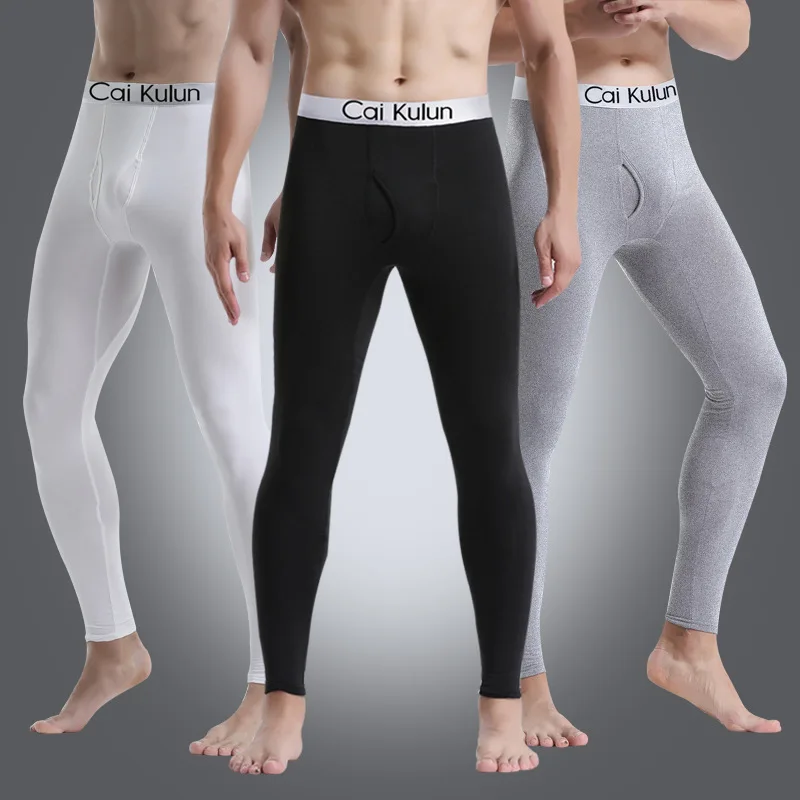 Warm Pants For Men With Plush And Thickened Autumn And Winter High Elasticity, Tight Fitting Sports Bottoms And Slim Fitting Pan 3