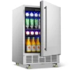 24 Inch Beverage Refrigerator Weather Proof Stainless Steel Beverage Fridge Beverage Cooler for 180 Cans, Built-in/Freestanding 1