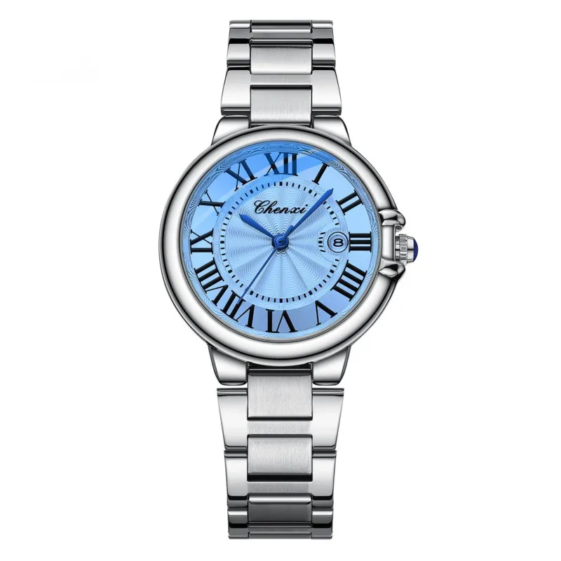 

Roman Scale Couple Quartz Watch Fashion Stainless Steel Strap Waterproof Calendar Exquisite Quartz Watches For Men's Women's