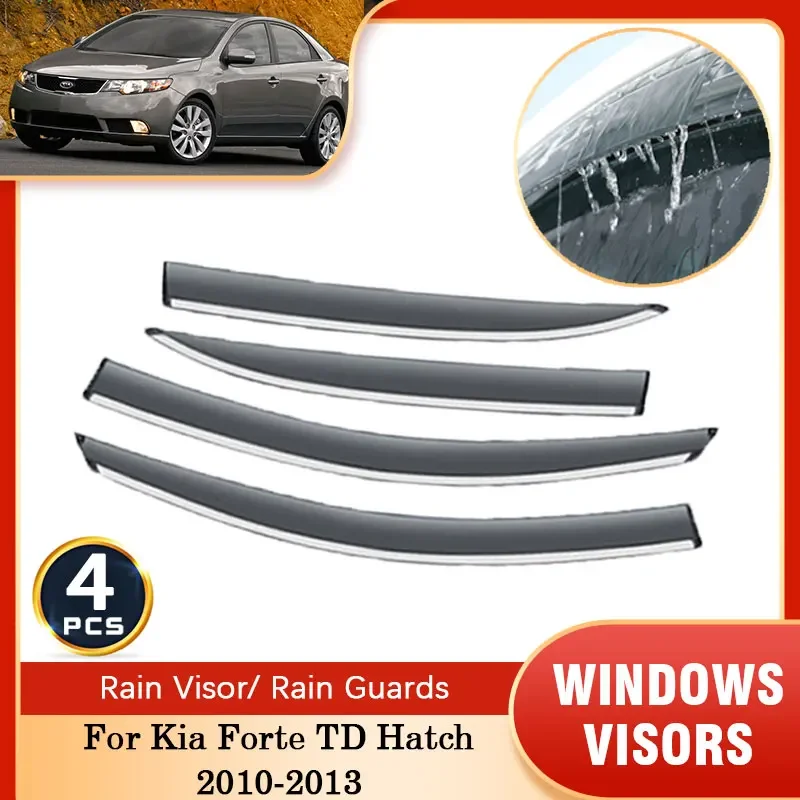 

For Kia Forte Hatch Cerato TD 2010 2011 2012 2013 Sun Rain Deflectors Vent Guards Cover Smoke Window Visor Protector Accessories