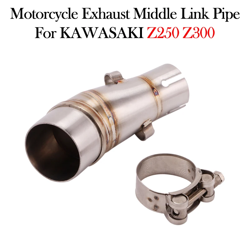 Slip On For KAWASAKI Z250 Z300 Ninja250 Ninja300 Motorcycle Exhaust Middle Link Pipe Escape Moto Adapter System Modify Muffler - Image 2