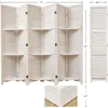 Partition Room Dividers, Folding Wood Privacy Screen with Three Display Shelves Suitable for Home Office, Study, Art Display - 6 5