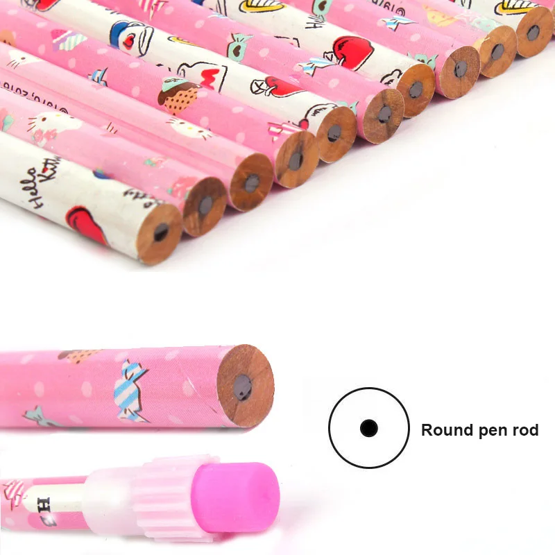 Sanrio HELLO KITTY 6 pieces HB pencils set with Hexagon shape Pencil gift  box School