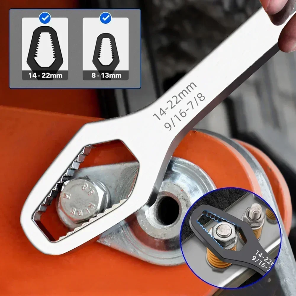 8-17mm 8-22mm Universal Torx Wrench Self-tightening Adjustable Glasses Wrench Board Double-head Torx Spanner Hand Tools