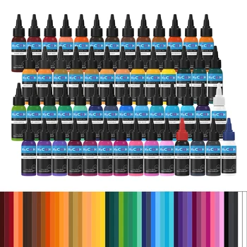 Inchiostro per tatuaggi professionale da 1 oz 54 colori per body art Inchiostro per tatuaggi permanente con micro pigmenti vegetali naturali per vernice per body art 30 ml
