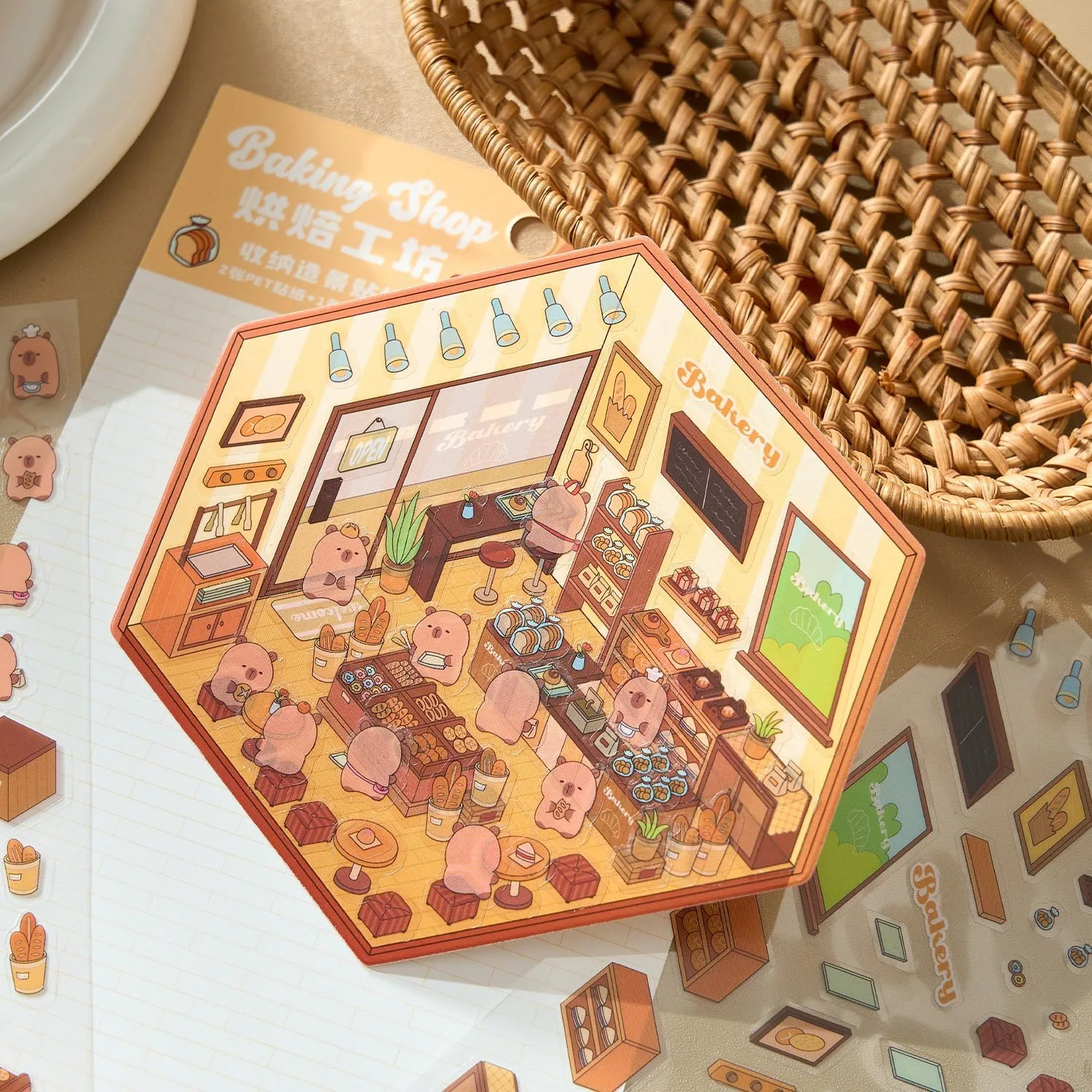 3D Cartoon Landscaping Stickers Animals House Miniature Scene Stationery Gift Kid Child DIY Cabin Stacking Pasting Hand Account 3d stickers 3d wall stickers