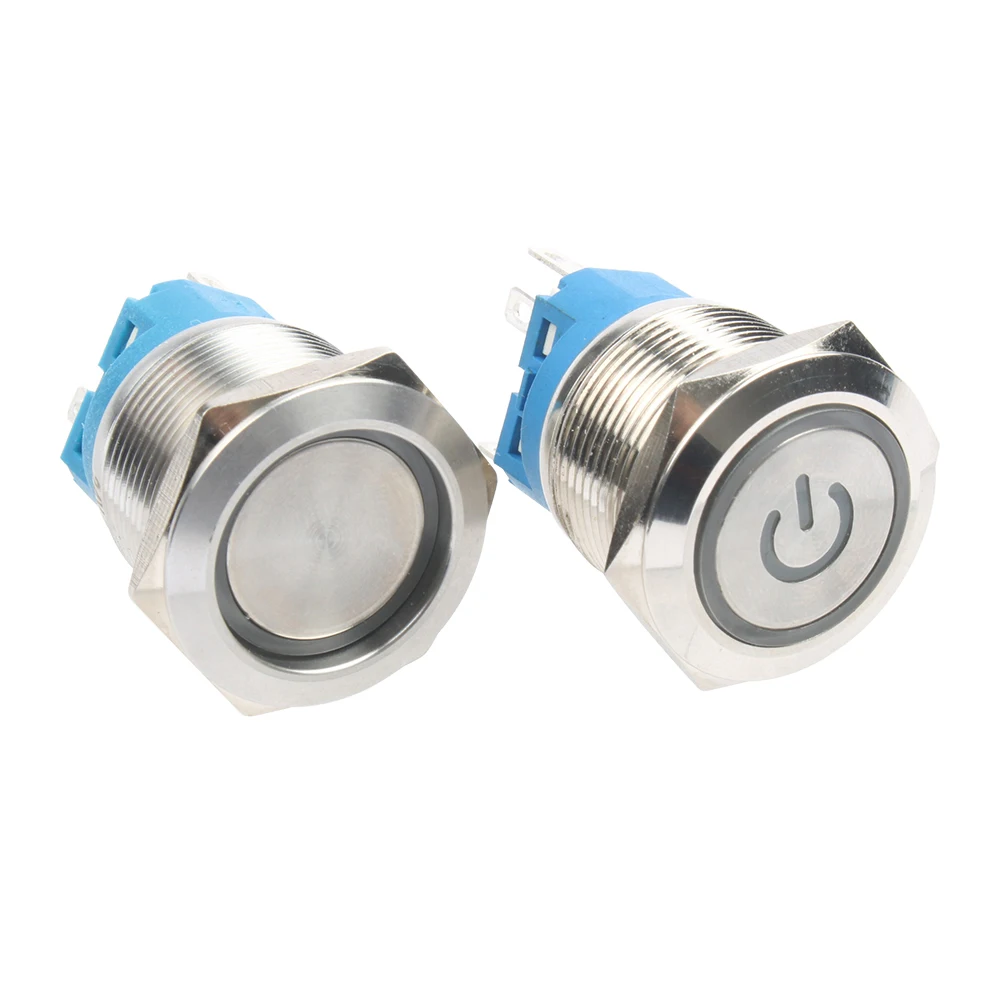12mm 16mm metall push button switch power-taste Wasserdichte Flachen, kreisförmigen taste LED licht selbst-lock-reset-taste 1NO1NC – Detail 15