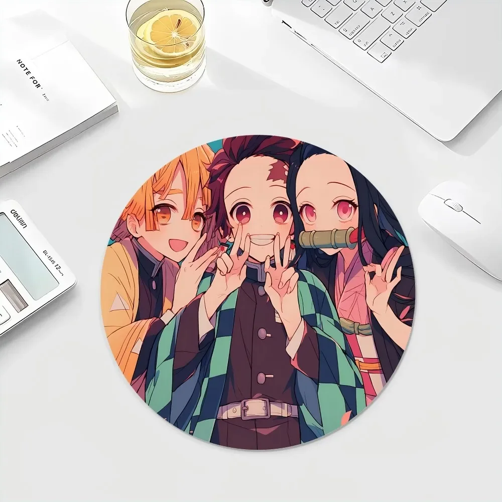 D-DemonS S-Slayer Non-slip Round Office Computer Desk Mat Table Keyboard Big Mouse Pad Laptop Cushion Non-slip for PC Gamer 3