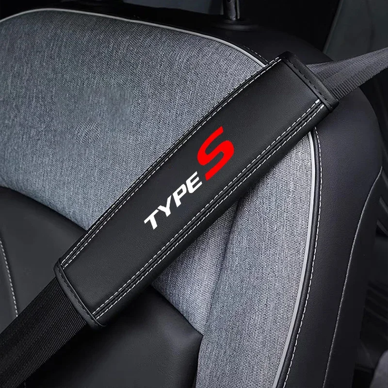 2Pcs Nappa Leather Seat Belt Shoulder Cover Protection Pads for Honda Type S Type R Civic Accord Mugen FK8 FK2 Car Accessories