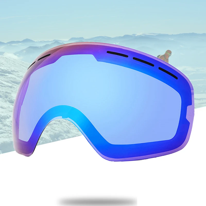 

(Только линзы) лыжные очки линзы для Анти-Туман UV400 большие сферические лыжные очки снежные очки сменные рассеиватели