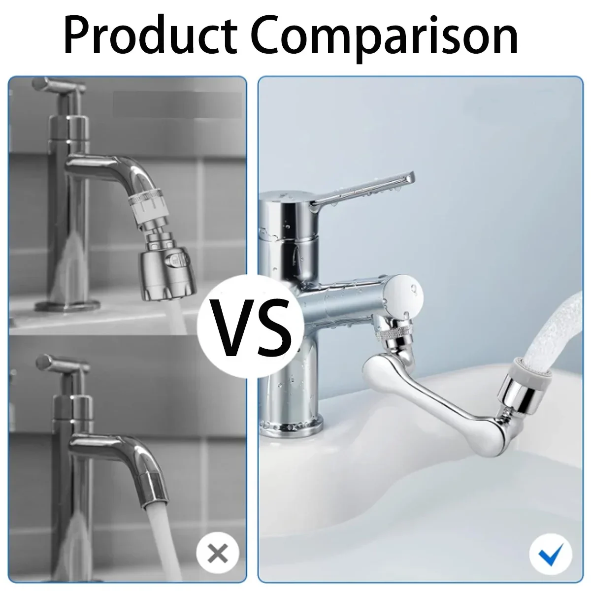 1080° Degree Faucet Extender Adapter Robotic Arm Tap Extension 2 Mode Aerator Sprayer Head Bubbler for Kitchen Tap Accessories 3