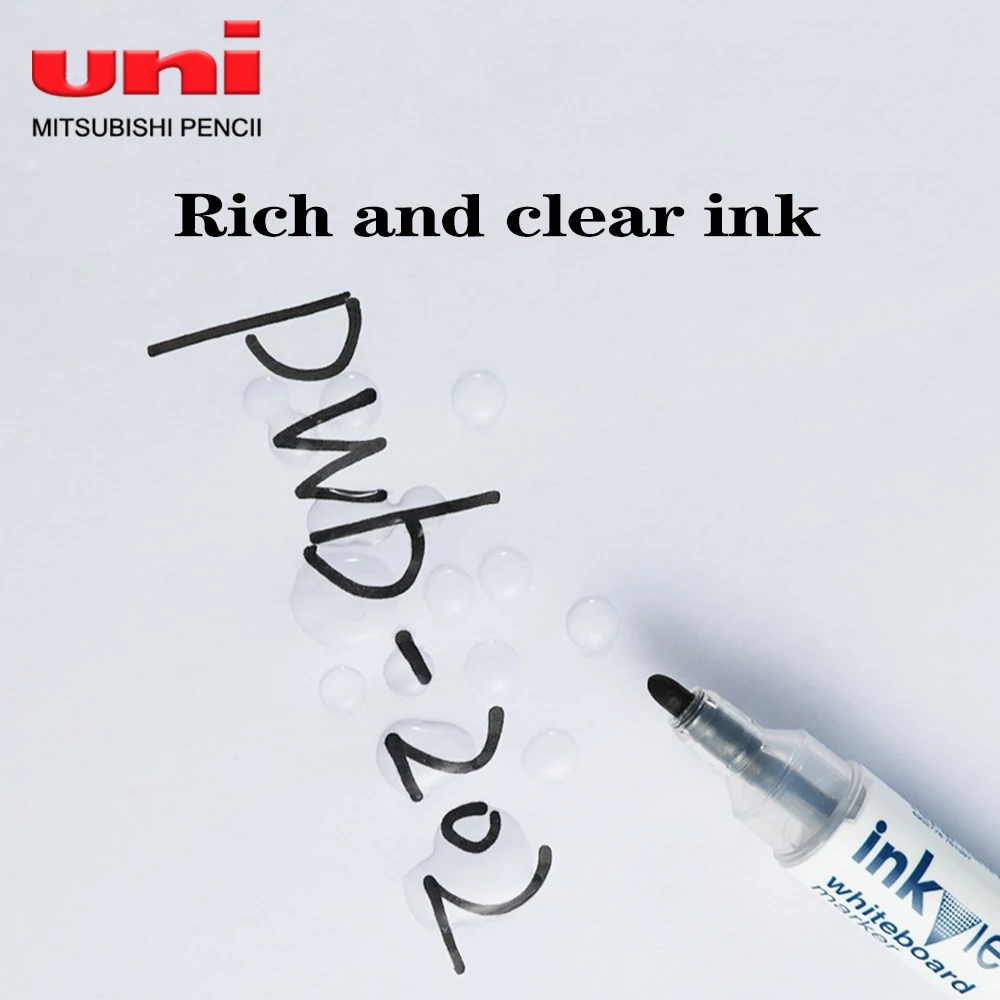 1PC 일본 UNI 지울 수있는 화이트 보드 펜 PWB-202 대용량 비주얼 창 교실 컬러 마커 편지지 학교 용품