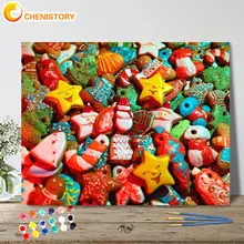 

CHENISTORY Paint By Number Food Landscape Kits For Adults Children Diy Handworks Drawing On Canvas Star Biscuit Home Decoration