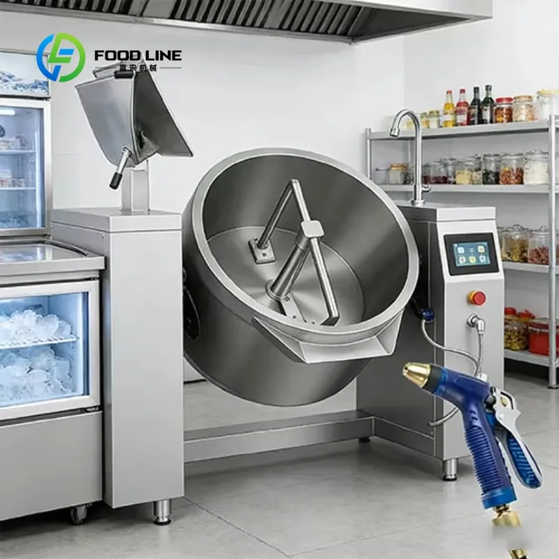 Marmite de cuisson industrielle électrique à induction personnalisée avec agitateur à pales inclinable pour usage commercial 1