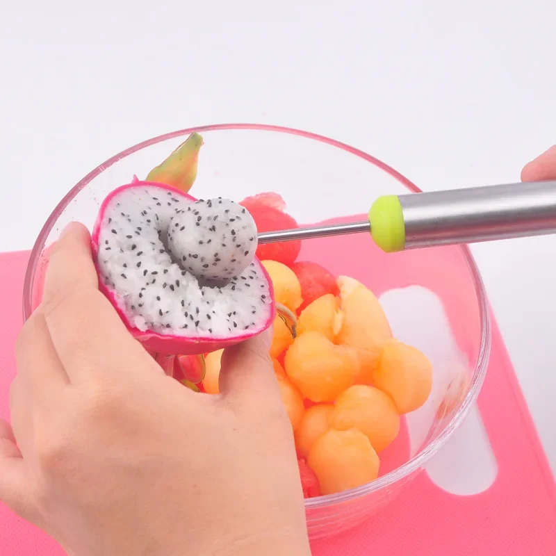 Melon Watermelon Ball Scoop Fruit Spoon Ice Cream Sorbet Stainless Steel Cooking Tool Fruit Plate Tool melon scoop melon baller