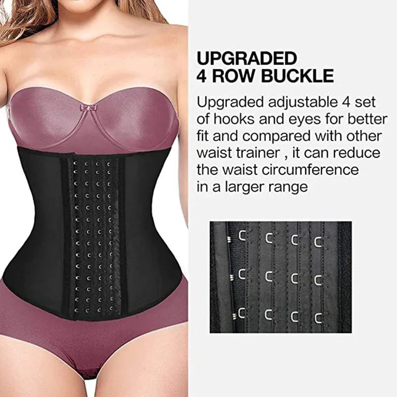 European and American Women's Fitness Four Breasted Adjustable Body Tightening Belt Rubber Bone Binding Body Tightening Belt