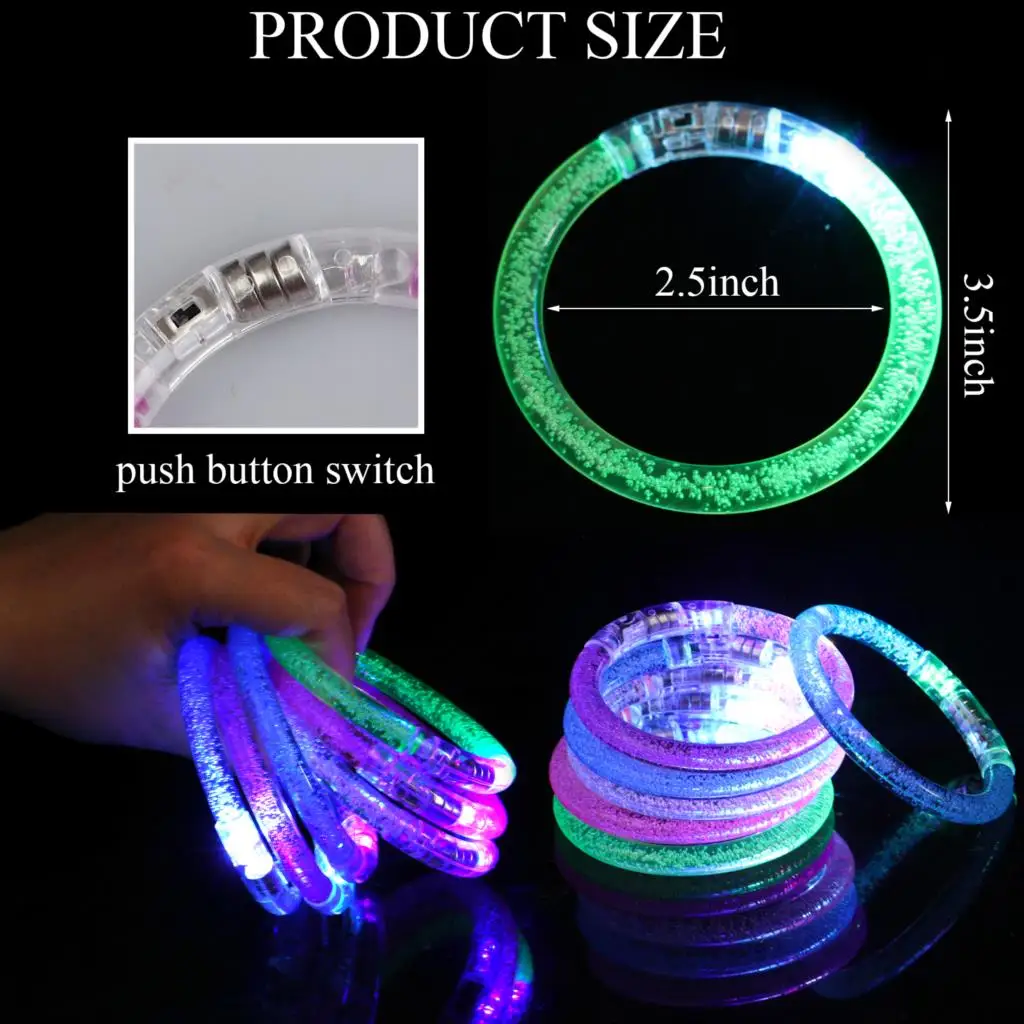 1pc Luminous Bracelets Glow in the Dark Wristband LED Flashing Bangle  Bracelet Light Up Toys Raves Concert Dance Party Favors - AliExpress