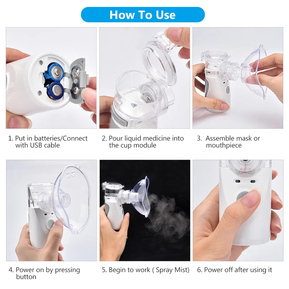 Ultrasonic Nebulizer Portable Home nhalers Nebulizer Mist Discharge Asthma Inhaler Mini Automizer Humidifier Adults Health Care