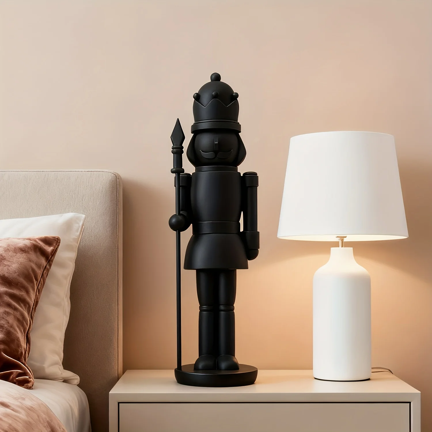 unique black nutcracker soldier statue