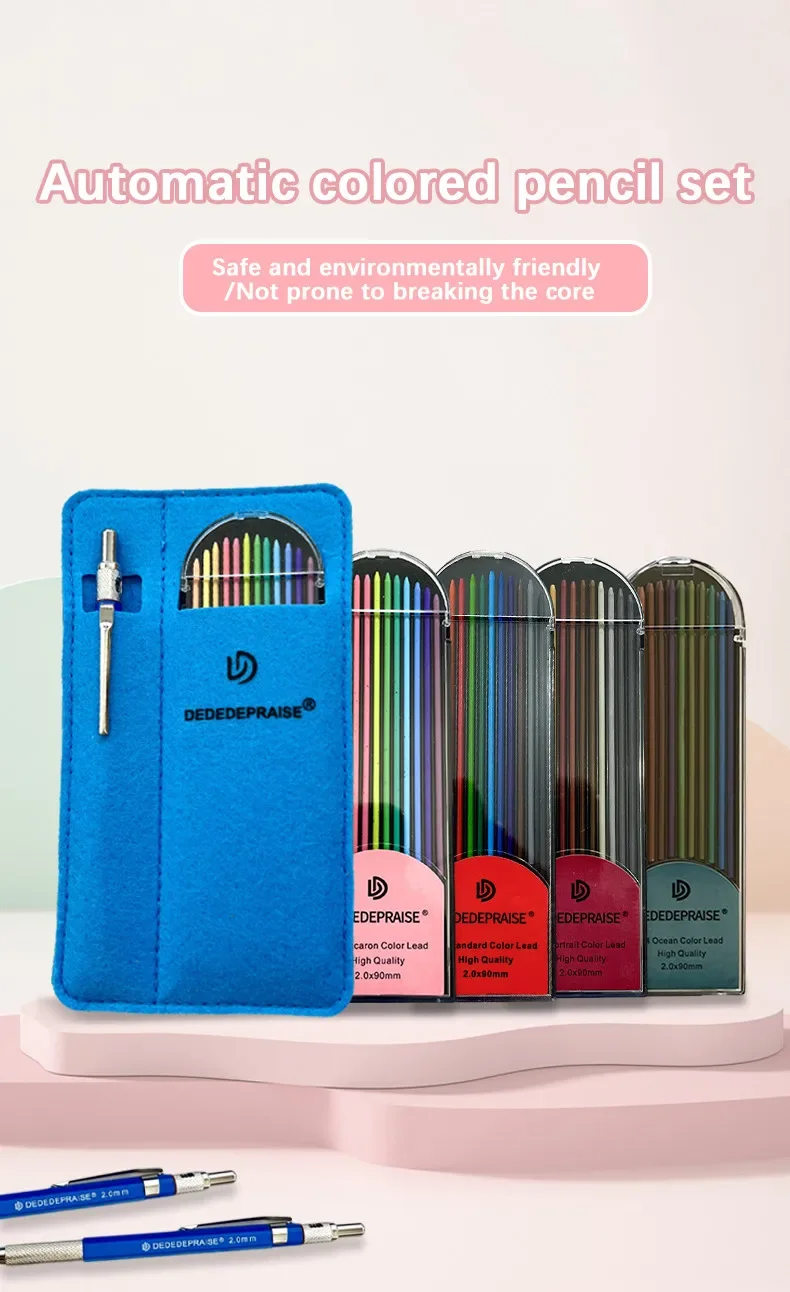 12/24 farbige Minen, 2,0 mm, Druckbleistift-Set, Standard-Porträt, Macaron-Minen, unverzichtbare farbige Nachfüllminen, Zeichnung, Kunst, DIY – Detail 1