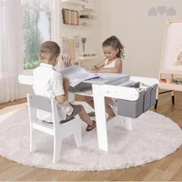 Un ensemble de table d'art pour enfants avec chaises pour salle de jeux, table d'activité artisanale et de jeu en bois avec bacs de rangement et rouleau de papier 1