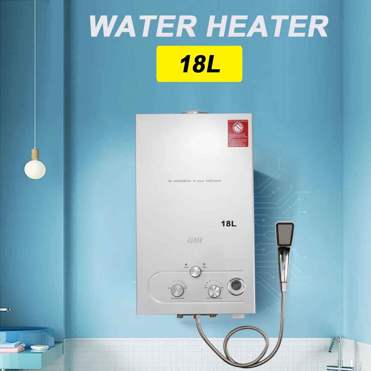 TCFUNDY 18L Tankless Water Heater Natural Gas, 4.75 GPM On-Demand