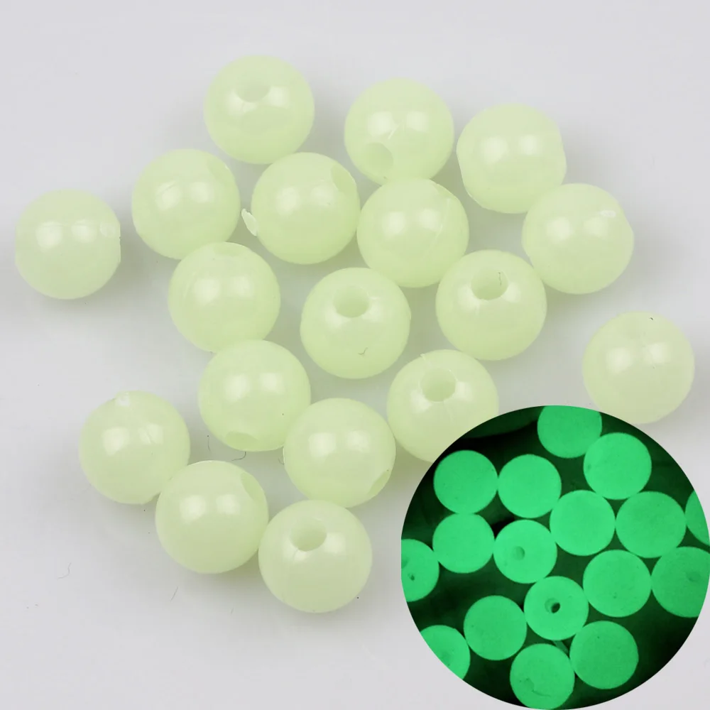 Green Luminous Round Acrylic Spacer Beads 500-30pcs 4-12mm For Jewelry Making Glow In The Dark Fishing DIY Bracelet Necklace
