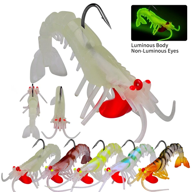 Luminous Eye Shrimp Fishing Lures Soft Lure Sinking Bait Jigging Fishing  Bait Fishing Tackle 6g /12.5g /18.5g 7.3cm/10cm/13.5cm - AliExpress