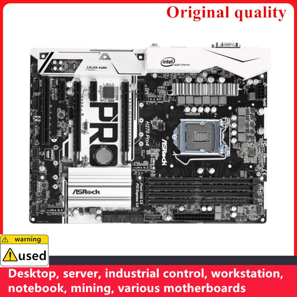 ASROCK H270 Pro4 마더보드 LGA 1151 DDR4 64GB ATX, 인텔 H270 데스크탑 메인보드 M.2 ...