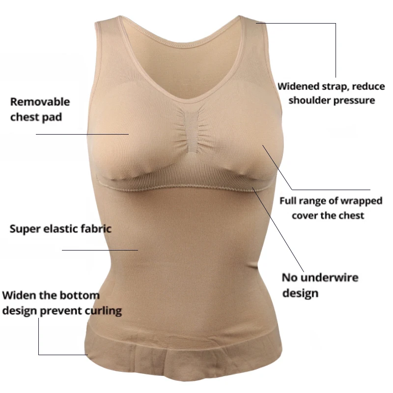 Women's Body Shaper Plus Size Bra Cami Tank Top Slimming Vest Corset Shapewear Slim Up Lift Lingerie Set Belts Sports