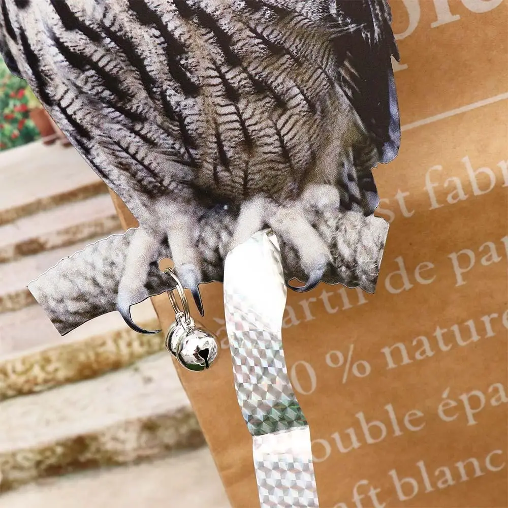 Wind Bell Pendant Bird Repellent Device Bird Repel Owl Scarecrow for Balcony Garden